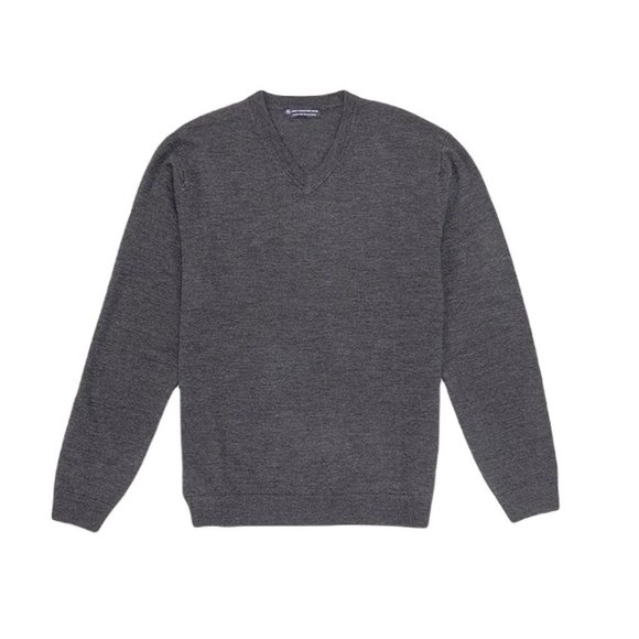 Hart Schaffner Marx Other - Hart Schaffner Marx 2XLT Extra Fine Merino Wool Pullover V-Neck Sweater Charcoal